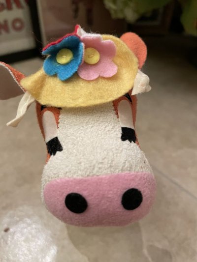 画像1: Dream Pets Orange Cow Plush Doll / ドリームペッツ　オレンジカウ、牛のぬいぐるみ　