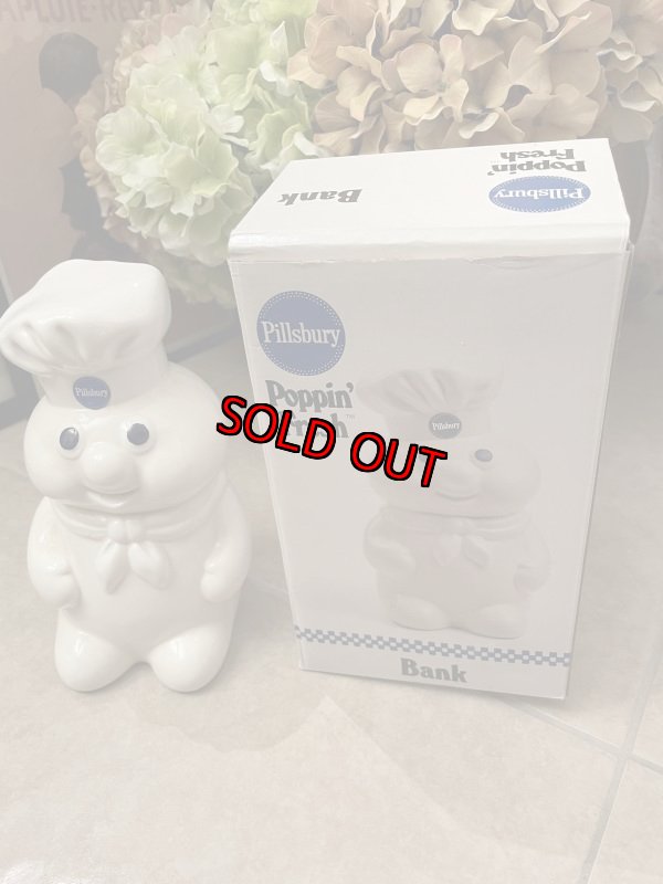 画像1: Pillsbury Dough Boy  Ceramic Coin Bank With Box 1988 / ピルズベリー　ドゥボーイ　箱入りの陶器製、貯金箱 (1)