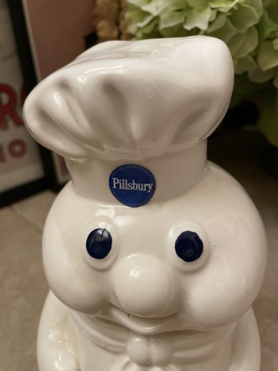 画像1: Pillsbury Dough Boy  Ceramic Coin Bank With Box 1988 / ピルズベリー　ドゥボーイ　箱入りの陶器製、貯金箱
