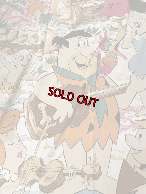 画像3: Hanna Barbera Flintstones Duvet Fabric Sheets 80-90‘s / ハンナバーベラ、フリントストーンズの布団カバー (3)