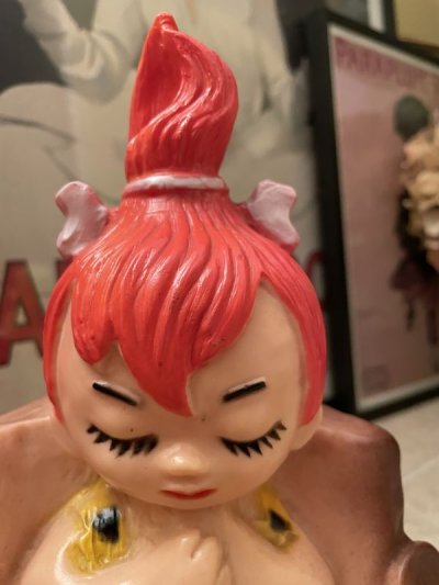 画像1: Hanna Barbera Flintstones Plastic Pebbles Coin Bank  / フリントストーン　プラスチック製　ペブルス　貯金箱　