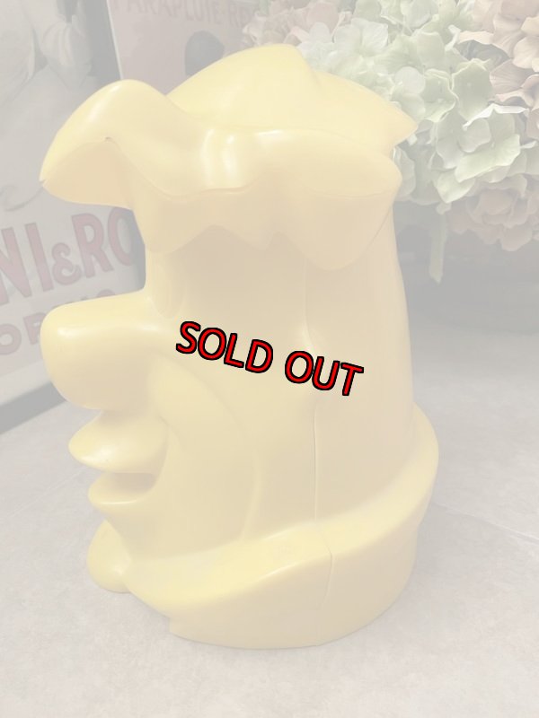 画像4: Hanna Barbera Flintstones Fred Yellow Plastic Face Jar  / フリントストーン　フレッド　プラスチック製　イエローフェイスジャー (4)