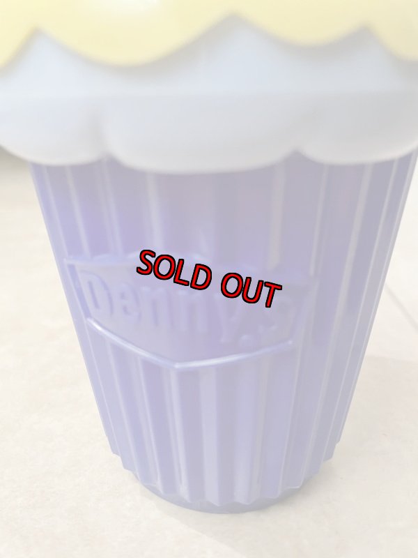 画像4: Denny’s restaurant plastic Yellow cupcake  drink cup  / デニーズ　プラスチック製カップケーキ　ドリンクカップ　イエローxネイビー (4)