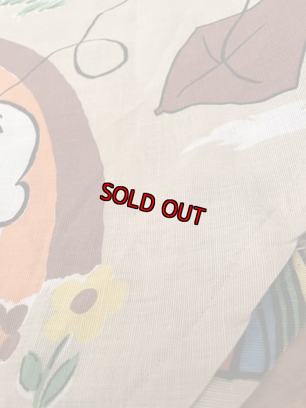 画像5:  Soopy Peanuts fabric Sheet Brown 60s (B) / スヌーピー　シーツ　生地　 (5)