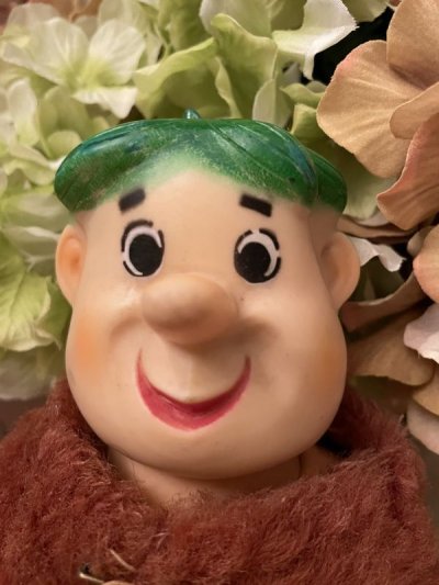 画像1: Hanna Barbera Flintstones knickerbocker Barney Face Rubber  Doll  1962 / フリントストーン　ニッカーボッカー　フェイスラバー　バーニー　ドール