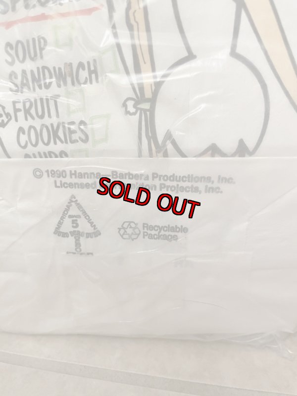 画像6: Hanna Barbera  Flintstones White Fred & Wilma Paper Lunch Bags 1990 / フリントストーン　白のフレッド&ウィルマ　紙製　ランチバッグセット (6)