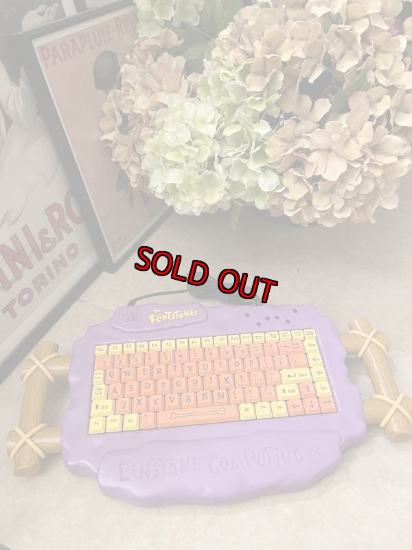 画像1: Hanna Barbera Flintstones Computer Toy Plastic Keyboard  1994 / フリントストーン コンピューターキーボード　トイ　 (1)