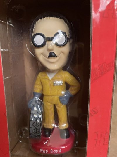 画像1: Pep Boys Manny Bobble Head Doll With Box / ペップボーイズの頭振りドール