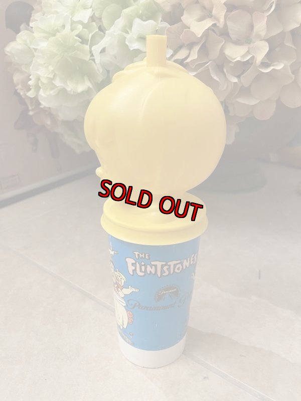 画像2: Hanna Barbera Flintstones plastic Yellow Bamm Bamm drink bottle 1994  / レア！！ フリントストーンズ バンバン　プラスチック製のドリンクボトル (2)