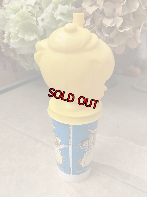 画像4: Hanna Barbera Flintstones plastic Yellow Bamm Bamm drink bottle 1994  / レア！！ フリントストーンズ バンバン　プラスチック製のドリンクボトル (4)