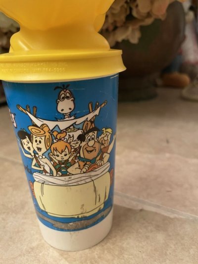 画像2: Hanna Barbera Flintstones plastic Yellow Bamm Bamm drink bottle 1994 / レア!! フリントストーンズ バンバン プラスチック製のドリンクボトル