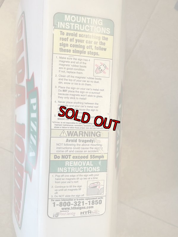 画像2: Papa Johns Pizza Delivery Plastic Sign / パパジョーンズ　ピザ　プラスチック製デリバリー用サイン (2)