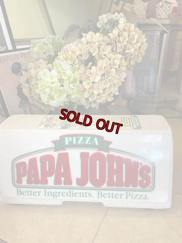 画像4: Papa Johns Pizza Delivery Plastic Sign / パパジョーンズ　ピザ　プラスチック製デリバリー用サイン (4)