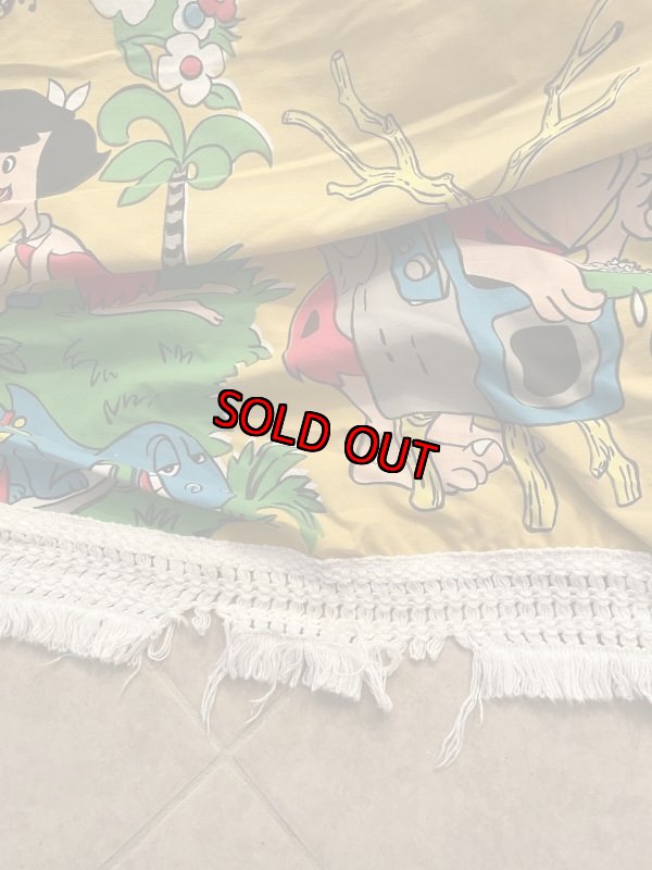 画像7: Hanna Barbera Flintstones Yellow Bed Spread Fabric Sheets / ハンナバーベラ、フリントストーンズのベッドカバー (7)
