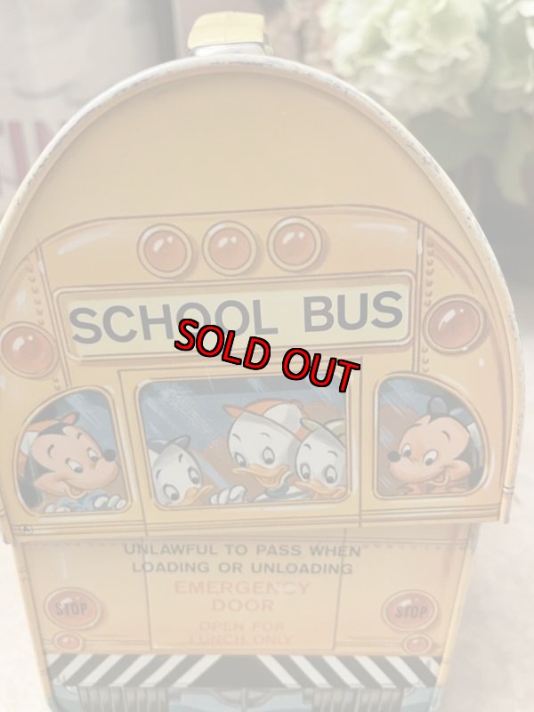 画像9: Disney Mickey Mouse  Tin School Bus Lunch Box With Thermos / ミッキーマウスのティン製　スクールバス　ランチボックス 水筒付き、60年代 (9)