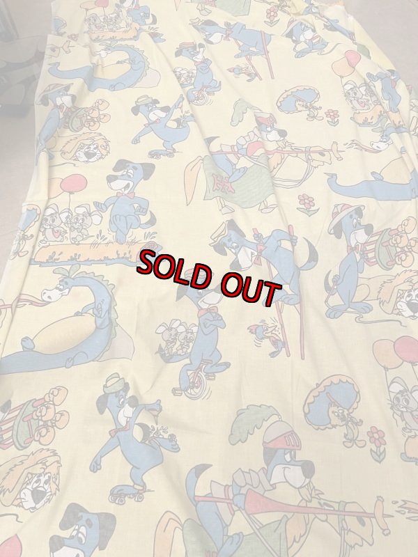 画像4: Hanna Barbera Huckleberry Hound  Flat Sheet  Yellow / ハンナバーベラ レア!! ハックルベリーハウンド フラットシーツ (4)