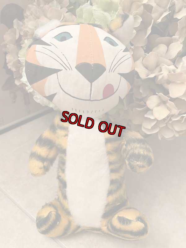 画像1: Tony The Tiger Kelloggs Frosted Cereal Pillow Plush Doll 70‘s /　袋入りケロッグ　トニーザタイガーのピロードール、ぬいぐるみ (1)