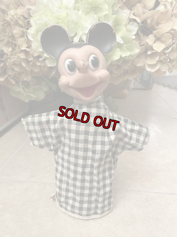 画像1: Disney Mickey Mouse   Rubber Face hand puppet / ディズニー　ミッキーマウス　ラバーフェイス　ハンドパペット　 (1)