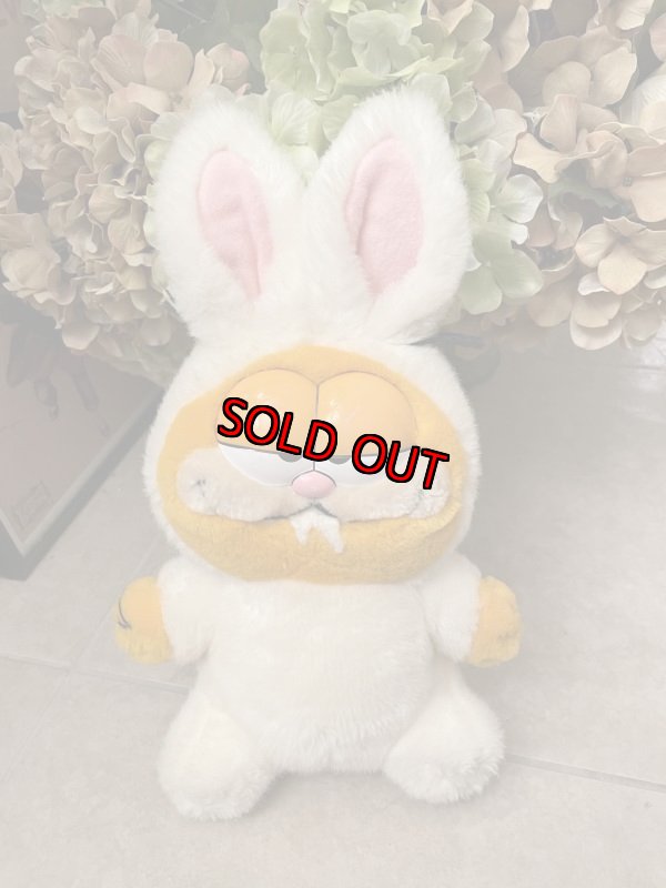 画像1: Garfield Cat DAKIN Easter Bunny Plush Doll 1981/ ガーフィールド　キャット　イースターバニー　ぬいぐるみ (1)