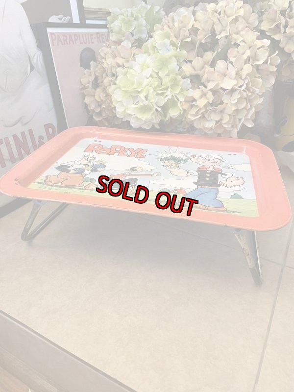 画像2: Popeye Tin  TV Tray Stand 1979 / ポパイ　ティン、アルミ製　テレビトレイ (2)