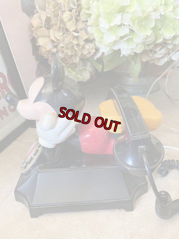 画像2: Disney Mickey Mouse black telephone with Doll / ディズニーのミッキーマウス　黒電話　ドール　 (2)