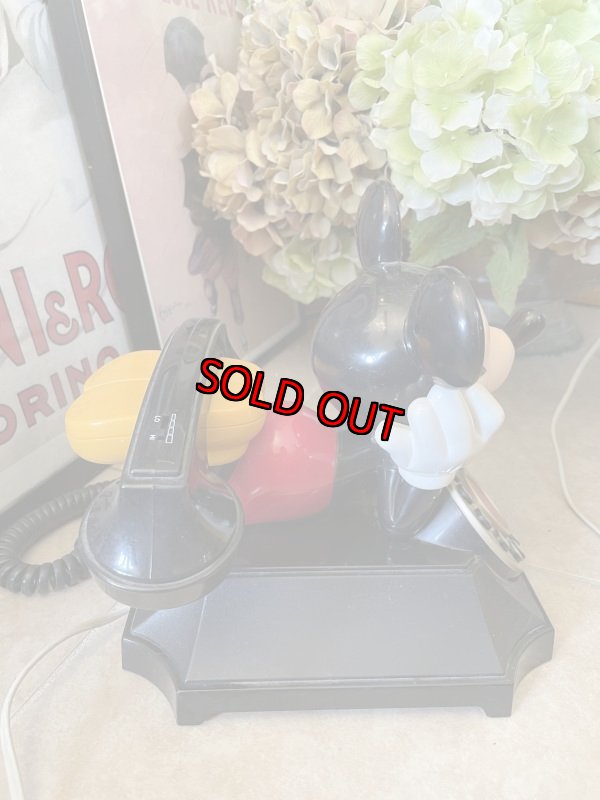 画像4: Disney Mickey Mouse black telephone with Doll / ディズニーのミッキーマウス　黒電話　ドール　 (4)