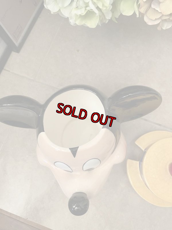 画像8: Disney Mickey Mouse Yellow Hat Ceramic Cookie Jar  / ディズニーのミッキーマウスのイエローハット　陶器製　クッキージャー　 (8)