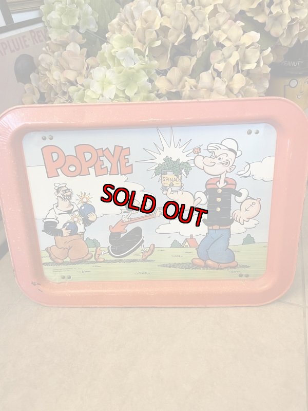 画像1: Popeye Tin  TV Tray Stand 1979 / ポパイ　ティン、アルミ製　テレビトレイ (1)