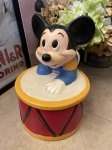 画像1: Disney Mickey Mouse With Drum California Originals Ceramic Cookie Jar  1977  / ディズニーのミッキーマウスとドラム　陶器製　クッキージャー　 (1)