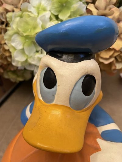 画像1: Disney Donald Duck  With Pumpkin Ceramic Cookie Jar  / ディズニーのドナルドダック　パンプキン　陶器製　クッキージャー