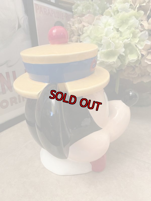 画像4: Disney Mickey Mouse Yellow Hat Ceramic Cookie Jar  / ディズニーのミッキーマウスのイエローハット　陶器製　クッキージャー　 (4)