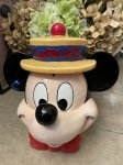 画像1: Disney Mickey Mouse Yellow Hat Ceramic Cookie Jar  / ディズニーのミッキーマウスのイエローハット　陶器製　クッキージャー　 (1)