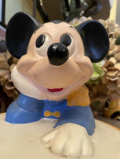 画像1: Disney Mickey Mouse With Drum California Originals Ceramic Cookie Jar  1977  / ディズニーのミッキーマウスとドラム　陶器製　クッキージャー　