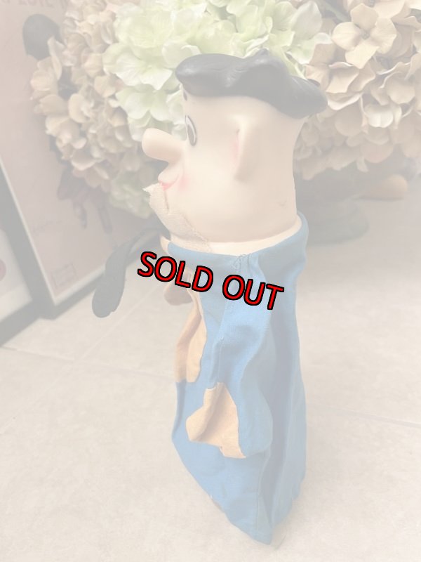 画像2: Hanna Barbera flintstones Fred Face Rubber Hand Puppet Fabric 60’s / ハンナバーベラ　フリントストーン　フレッド　フェイスラバー　パペット　布 (2)