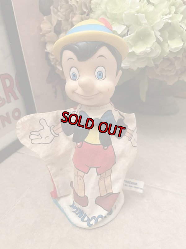 画像1: Disney Pinocchio Yellow Hat  Rubber Face hand puppet / ディズニー　ピノキオ　ラバーフェイス　ハンドパペット　 (1)