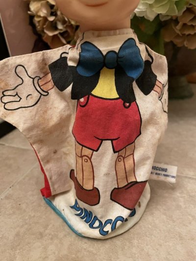 画像2: Disney Pinocchio Yellow Hat  Rubber Face hand puppet / ディズニー　ピノキオ　ラバーフェイス　ハンドパペット　