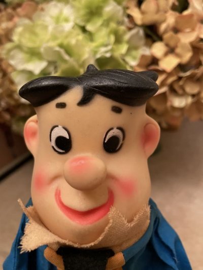 画像1: Hanna Barbera flintstones Fred Face Rubber Hand Puppet Fabric 60’s / ハンナバーベラ フリントストーン フレッド フェイスラバー パペット 布