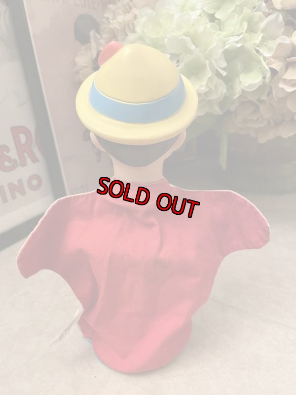 画像3: Disney Pinocchio Yellow Hat  Rubber Face hand puppet / ディズニー　ピノキオ　ラバーフェイス　ハンドパペット　 (3)
