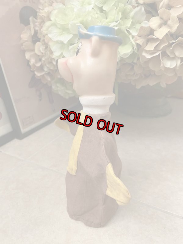 画像2: Hanna Barbera Yogi Bear Face Rubber Hand Puppet Fabric 1959 / ハンナバーベラ　ヨギベア　顔がラバー　パペット　布 (2)