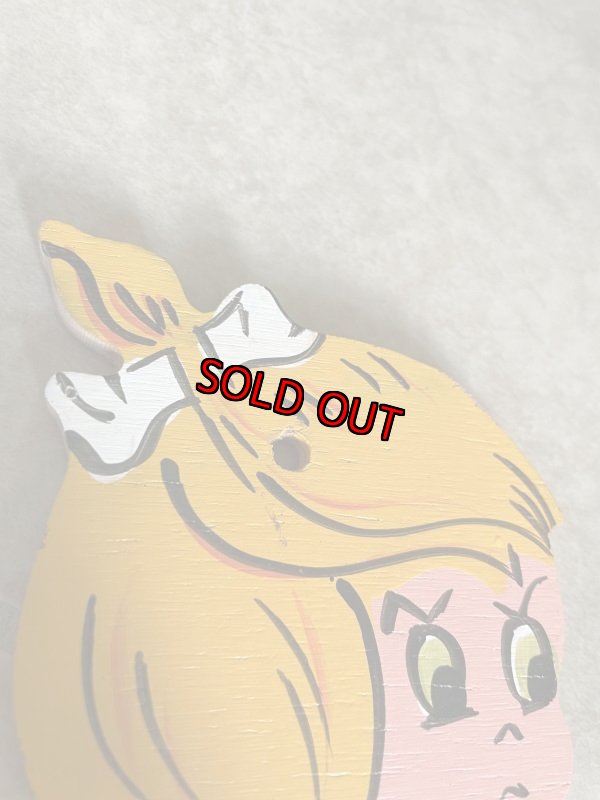 画像6: Flintstones Pebbles wooden wall Deco   / フリントストーン　ペブルス　木製　壁掛け　ハンドメイド (6)