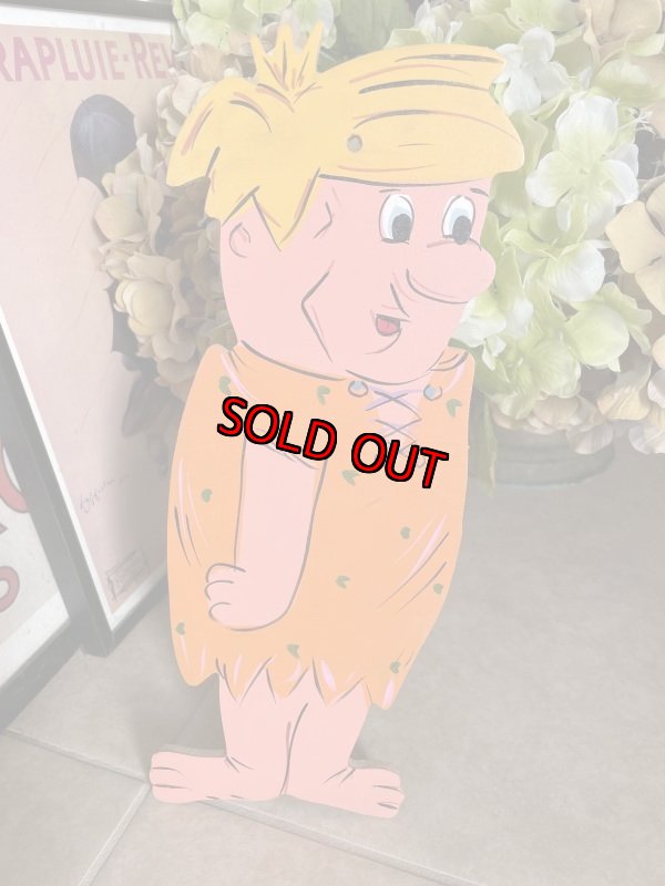 画像1: Flintstones Barney wooden wall Deco   / フリントストーン　バーニー　木製　壁掛け　ハンドメイド (1)