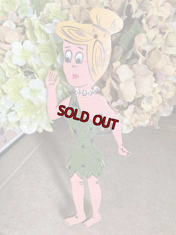 画像1: Flintstones Wilma wooden wall Deco   / フリントストーン　ウィルマ　木製　壁掛け　ハンドメイド (1)