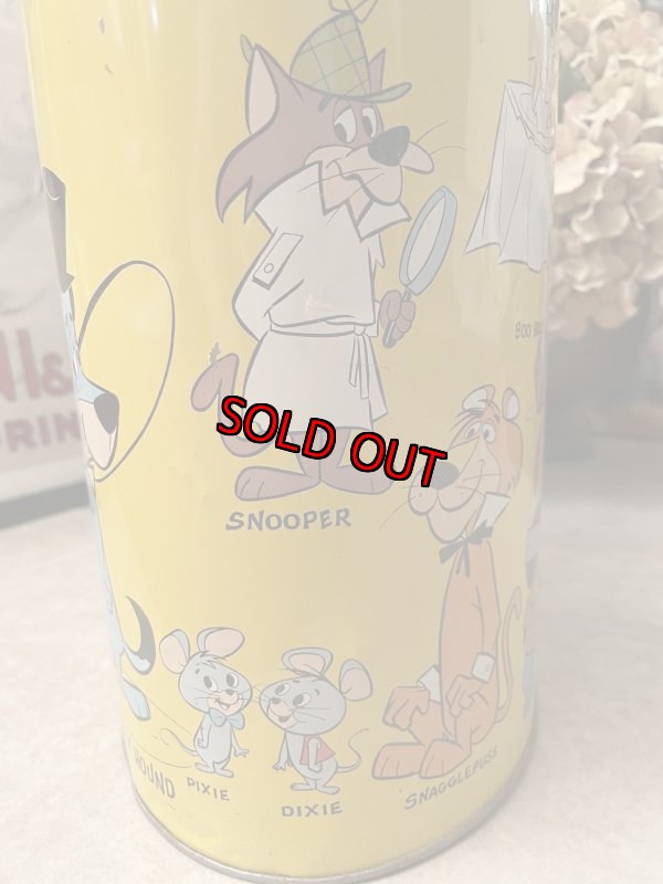 画像5: Hanna Barbera Hucklebrry Houned Yogi Bear Tin Trash Can / ハックルベリーハウンド　ヨギベア のアルミ製、メタル製のゴミ箱、トラッシュカン (5)