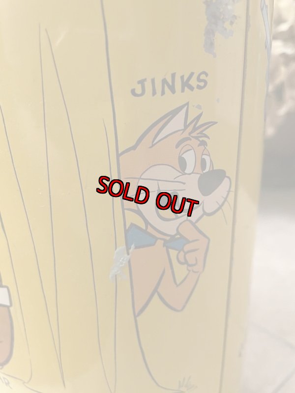 画像8: Hanna Barbera Hucklebrry Houned Yogi Bear Tin Trash Can / ハックルベリーハウンド　ヨギベア のアルミ製、メタル製のゴミ箱、トラッシュカン (8)