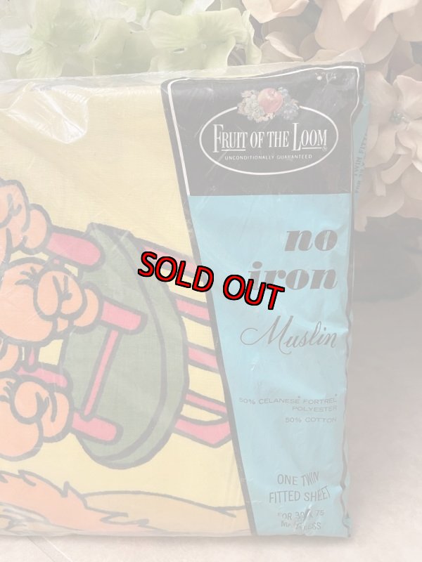 画像4: Hanna Barbera Huckleberry Hound Box  Sheet Yellow dead stock　/ ハンナバーベラ　レア！未開封！！　袋入りハックルベリーハウンド　ボックスシーツ (4)