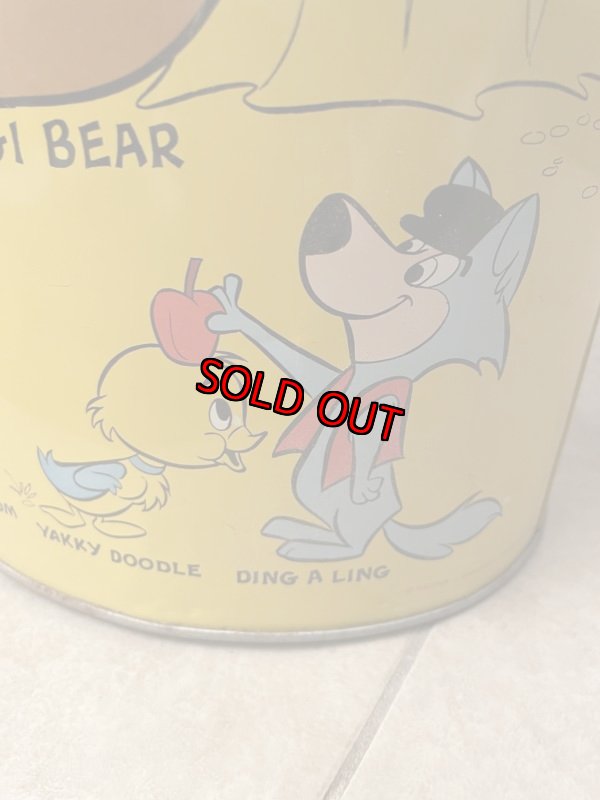 画像7: Hanna Barbera Hucklebrry Houned Yogi Bear Tin Trash Can / ハックルベリーハウンド　ヨギベア のアルミ製、メタル製のゴミ箱、トラッシュカン (7)