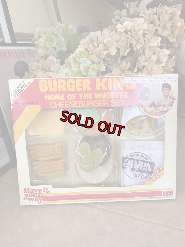 画像1: Burger King play food Cheese Burger set with box 1987 (C) / バーガーキングの箱入りプレイフードセット (1)