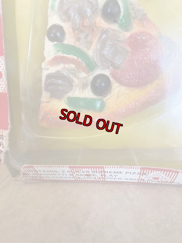 画像4: Pizza Hut play food set with box 1988  / ピザハットの箱入りプレイフード パスタと2切れピザセット (4)
