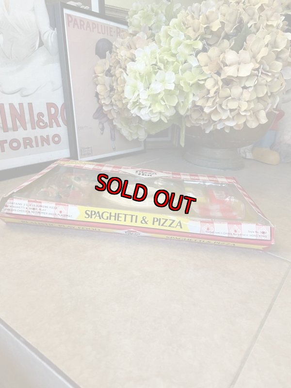 画像11: Pizza Hut play food set with box 1988  / ピザハットの箱入りプレイフード パスタと2切れピザセット (11)