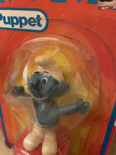 画像1: Smurfs Heml Push  Puppet 1981 / スマーフ　Helm社　ブリスター入りプッシュパペット